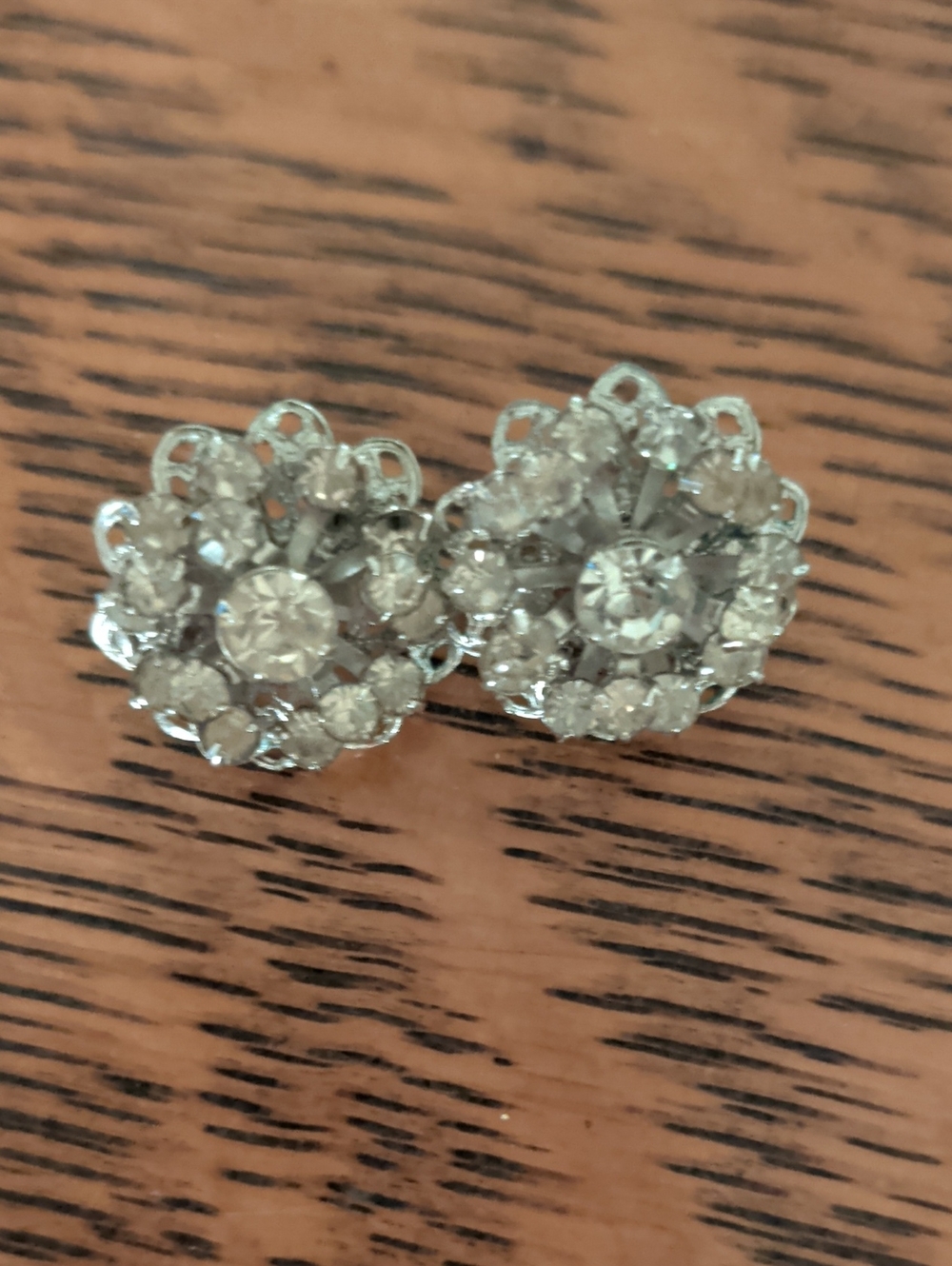Sparkling Silver Crystal Cluster Earrings - Women Jewelry